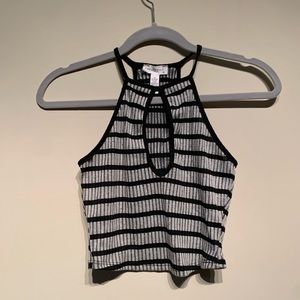Black and gray striped tank top